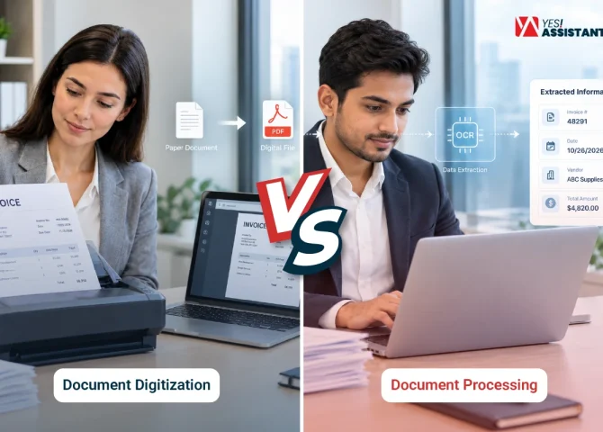 Document Digitization vs Document Processing Definition, Types, Key Differences and Workflow